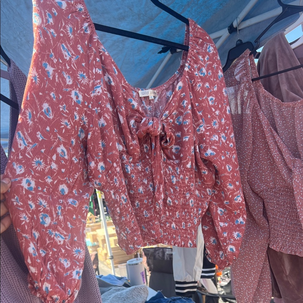 Boho Floral Rust Blouse